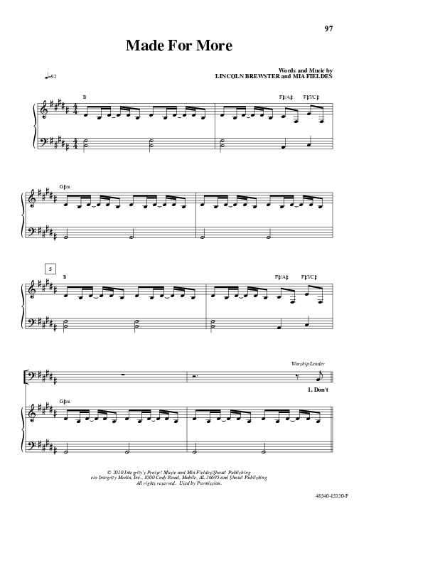 Made For More Lead & Piano (Lincoln Brewster)