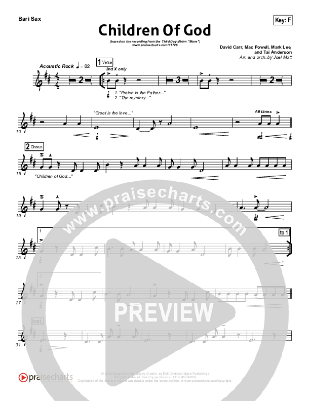 Children Of God Bari Sax (Third Day)