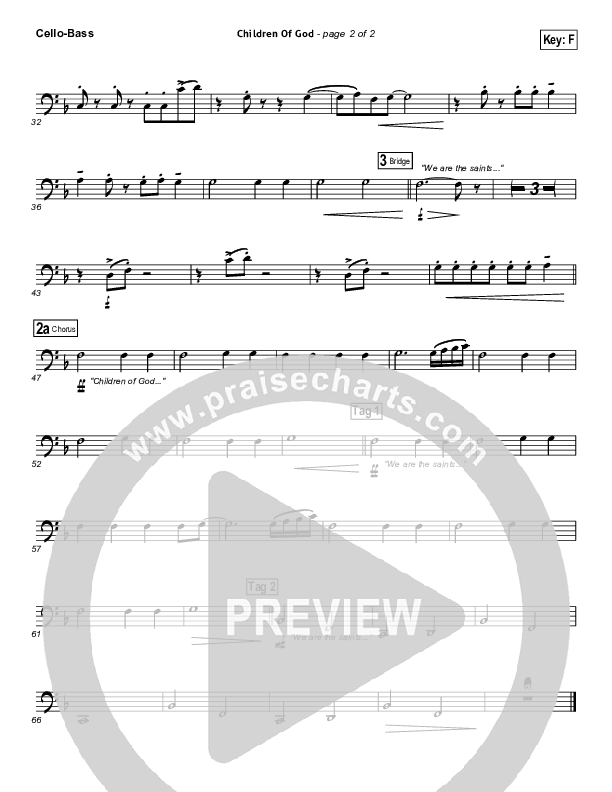 Children Of God Cello/Bass (Third Day)