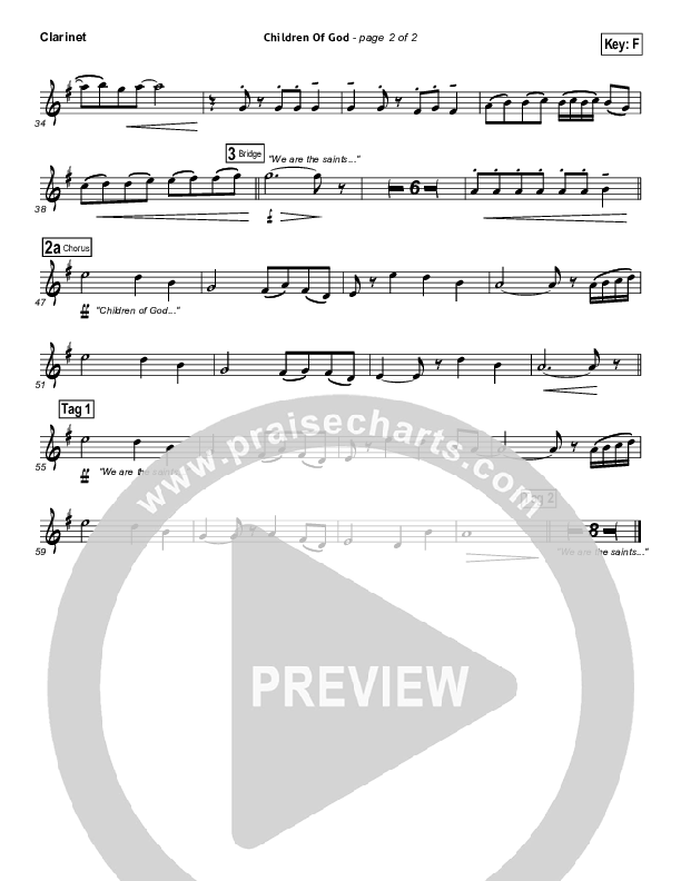 Children Of God Clarinet (Third Day)