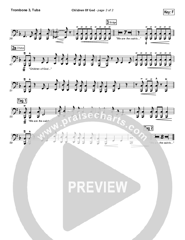 Children Of God Trombone 3/Tuba (Third Day)
