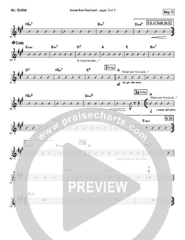 Great Are You Lord Acoustic Guitar (Phillips Craig & Dean)