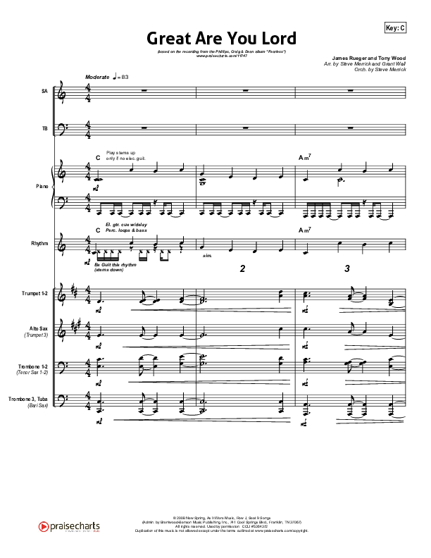 Great Are You Lord Praise Band (Phillips Craig & Dean)