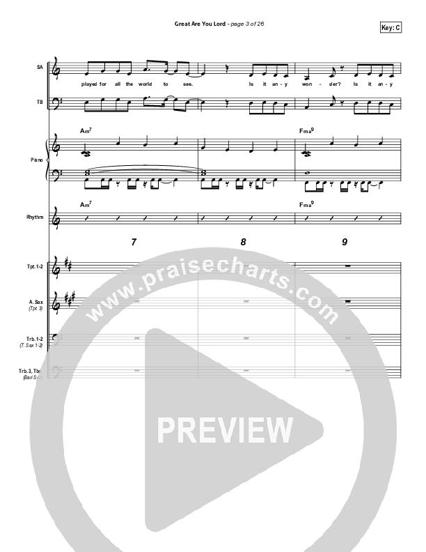 Great Are You Lord Conductor's Score (Phillips Craig & Dean)