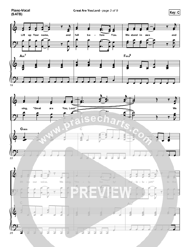 Great Are You Lord Piano/Vocal (SATB) (Phillips Craig & Dean)