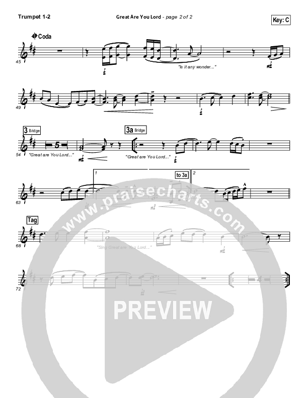 Great Are You Lord Trumpet 1,2 (Phillips Craig & Dean)