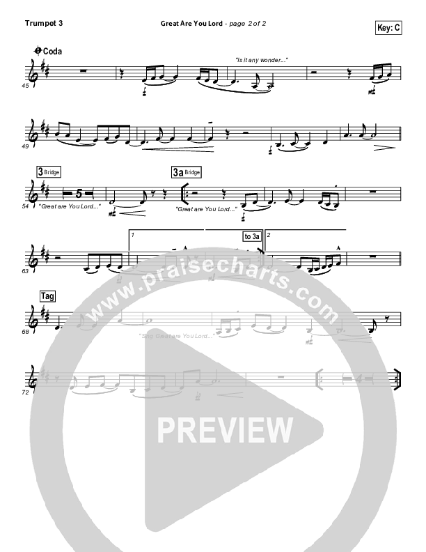 Great Are You Lord Trumpet 3 (Phillips Craig & Dean)