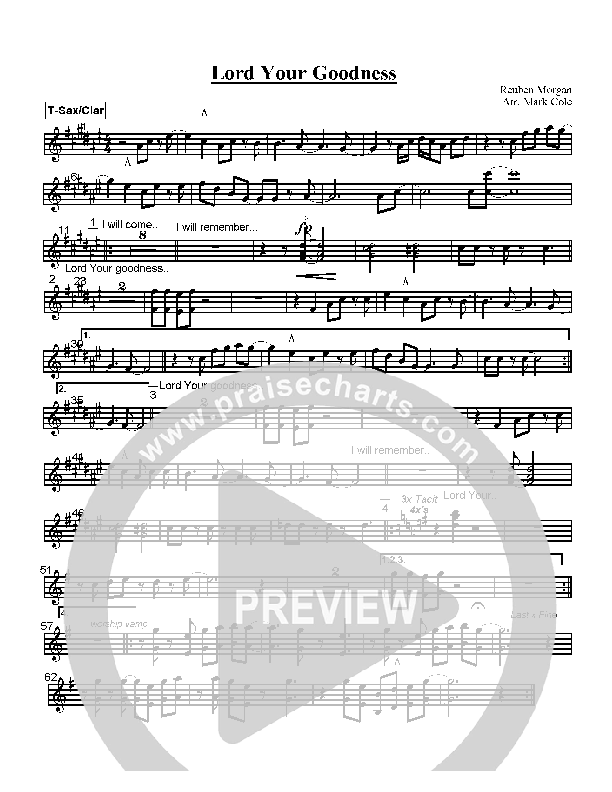 Give Thanks Tenor Sax/Clarinet (Hillsong Worship)