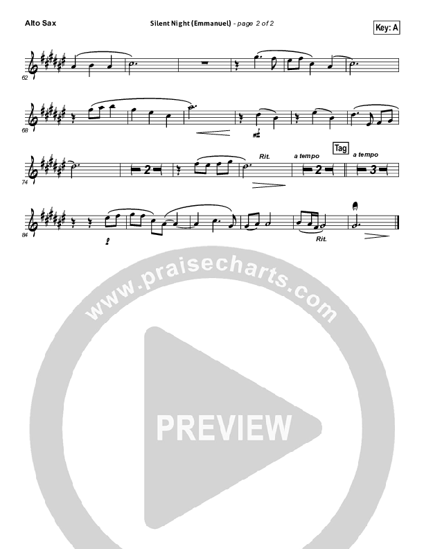 Silent Night (Emmanuel) Alto Sax (Matt Maher)