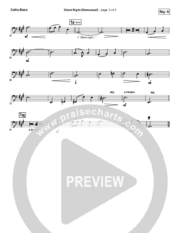 Silent Night (Emmanuel) Cello/Bass (Matt Maher)