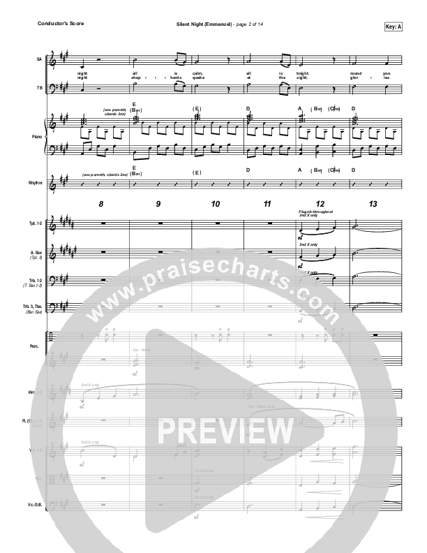 Silent Night (Emmanuel) Conductor's Score (Matt Maher)