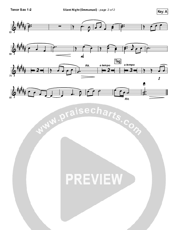 Silent Night (Emmanuel) Tenor Sax 1/2 (Matt Maher)