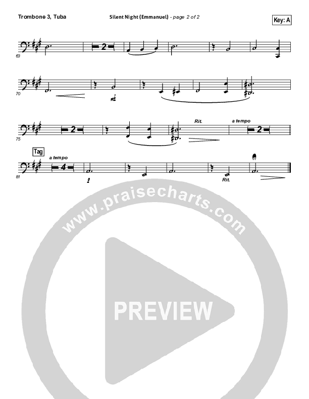 Silent Night (Emmanuel) Trombone 3/Tuba (Matt Maher)
