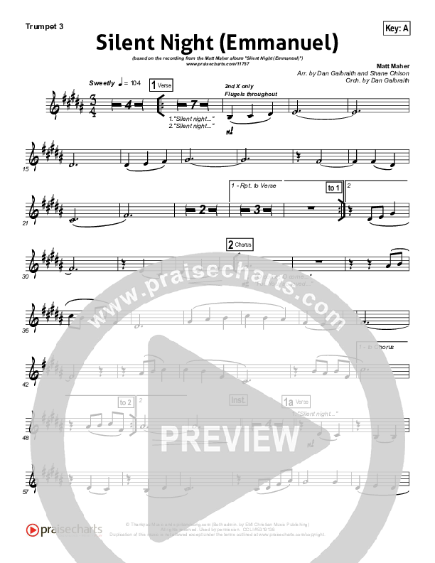 Silent Night (Emmanuel) Trumpet 3 (Matt Maher)
