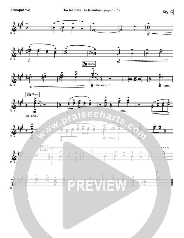 Go Tell It On The Mountain Trumpet 1,2 (Tenth Avenue North)