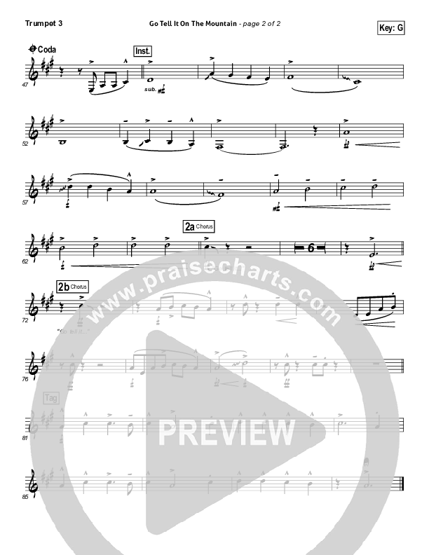 Go Tell It On The Mountain Trumpet 3 (Tenth Avenue North)