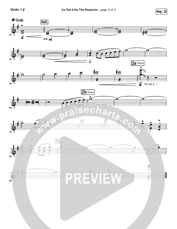 Go Tell It On The Mountain Violin 1/2 (Tenth Avenue North)