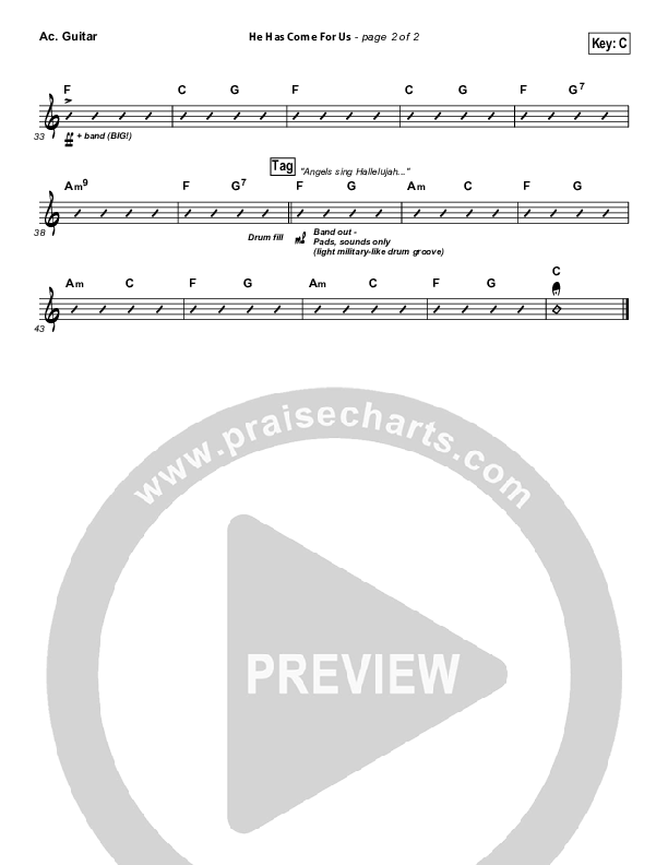 He Has Come For Us (God Rest Ye Merry Gentlemen) Acoustic Guitar (Meredith Andrews)