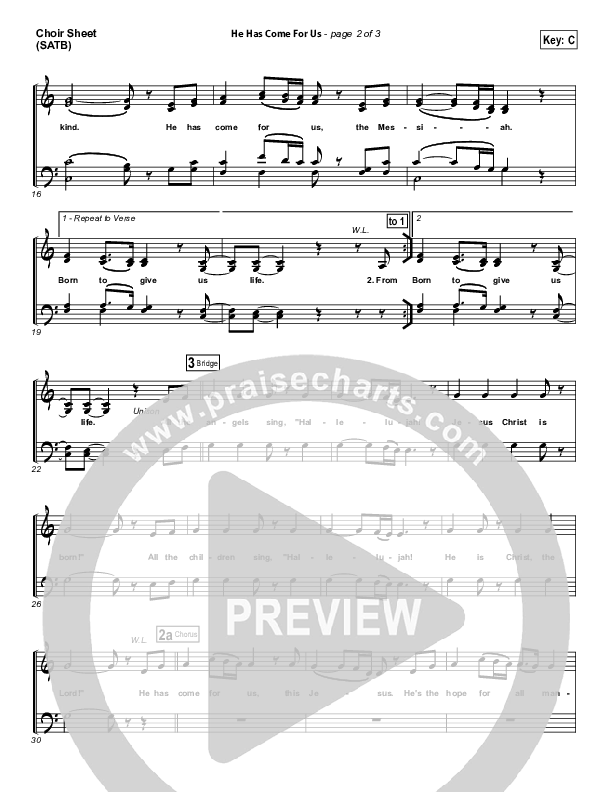 He Has Come For Us (God Rest Ye Merry Gentlemen) Choir Sheet (SATB) (Meredith Andrews)