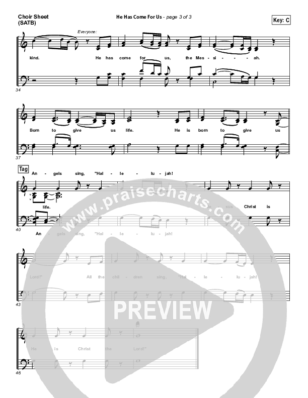 He Has Come For Us (God Rest Ye Merry Gentlemen) Choir Sheet (SATB) (Meredith Andrews)