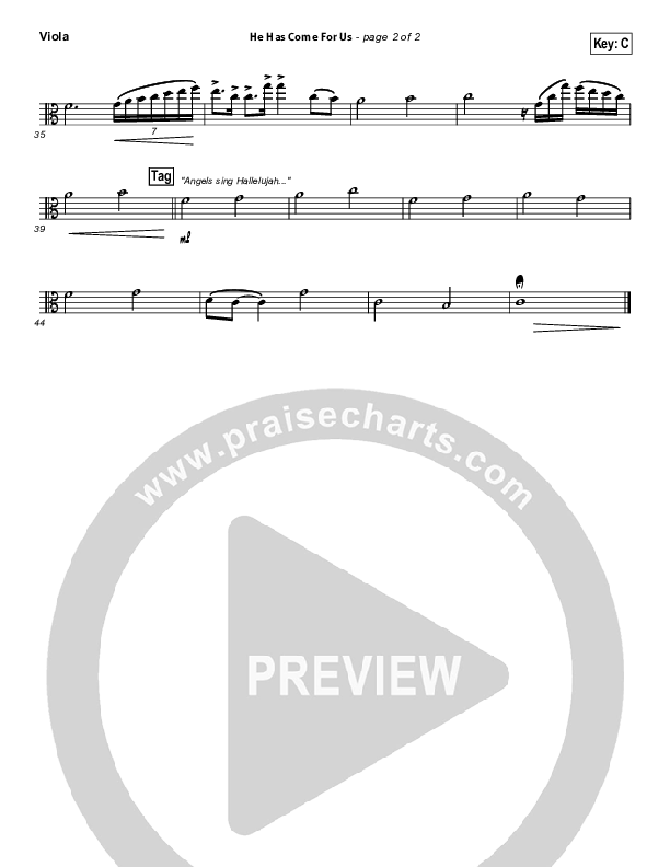 He Has Come For Us (God Rest Ye Merry Gentlemen) Viola (Meredith Andrews)