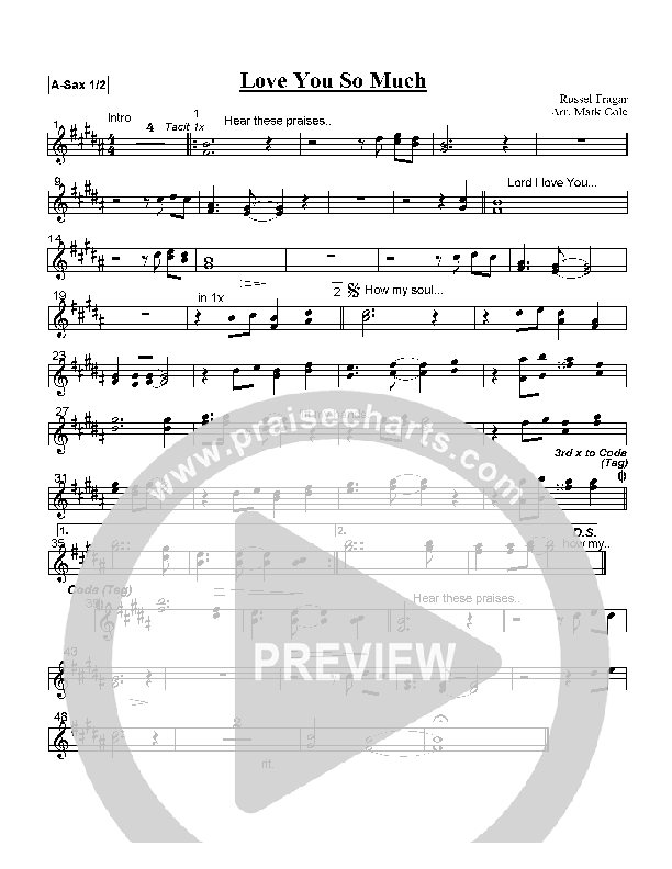 Love You So Much Alto Sax Sheet Music PDF (Hillsong Worship) PraiseCharts