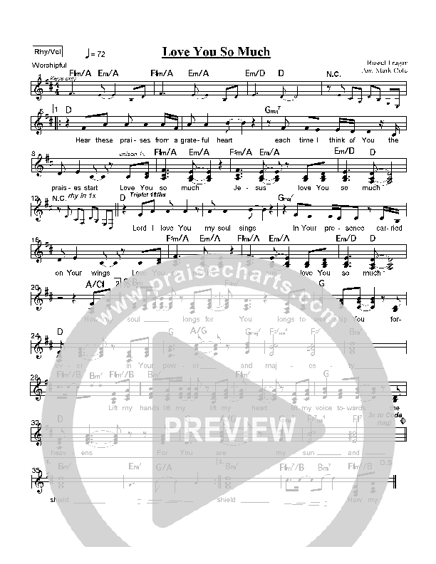 Love You So Much Rhythm/Vocal (Hillsong Worship)