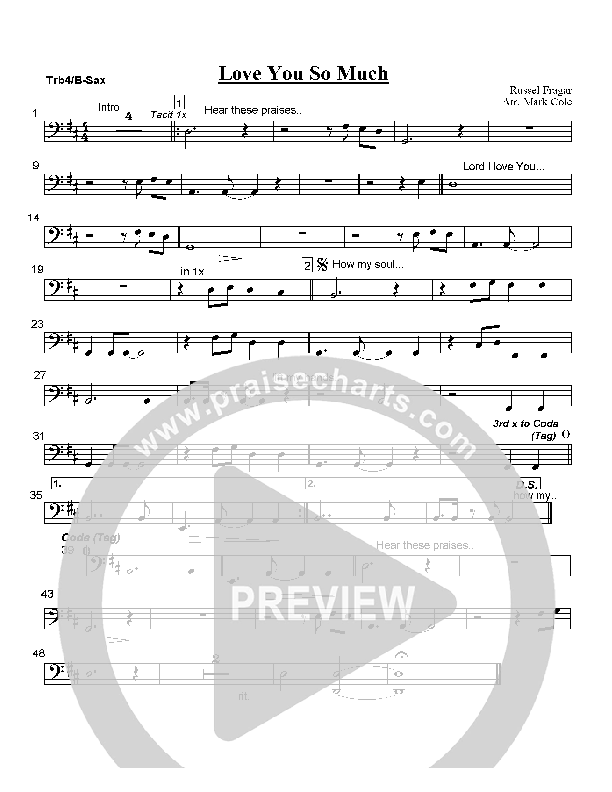 Love You So Much Trombone 4/Bari Sax (Hillsong Worship)