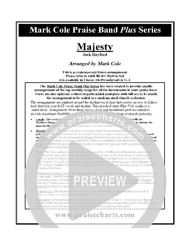 Majesty Cover Sheet (Mark Cole)