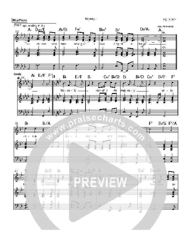 Majesty Piano/Vocal & Lead (Mark Cole)