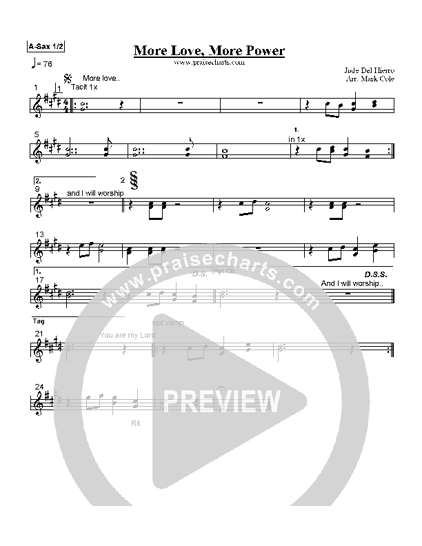 More Love More Power Alto Sax 1/2 (Andy Park)