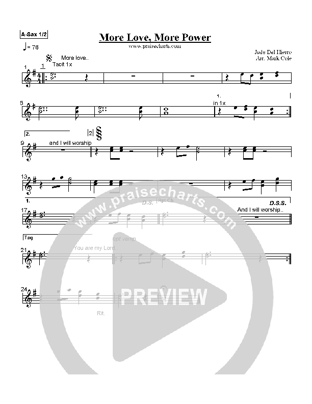 More Love More Power Alto Sax (Andy Park)