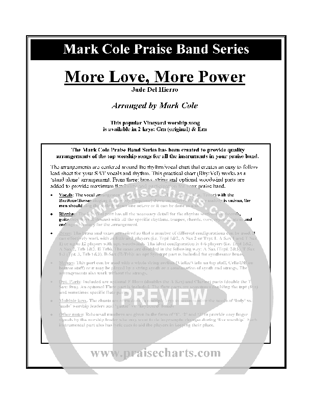 More Love More Power Cover Sheet (Andy Park)