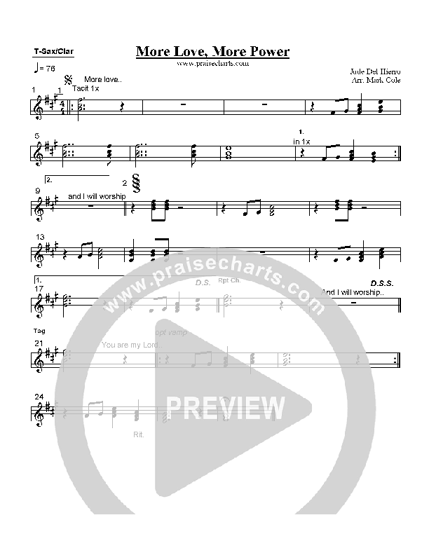 More Love More Power Tenor Sax/Clarinet (Andy Park)