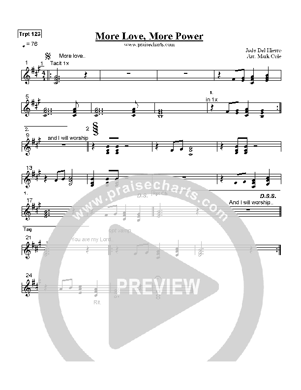 More Love More Power Trumpet 1/2/3 (Andy Park)