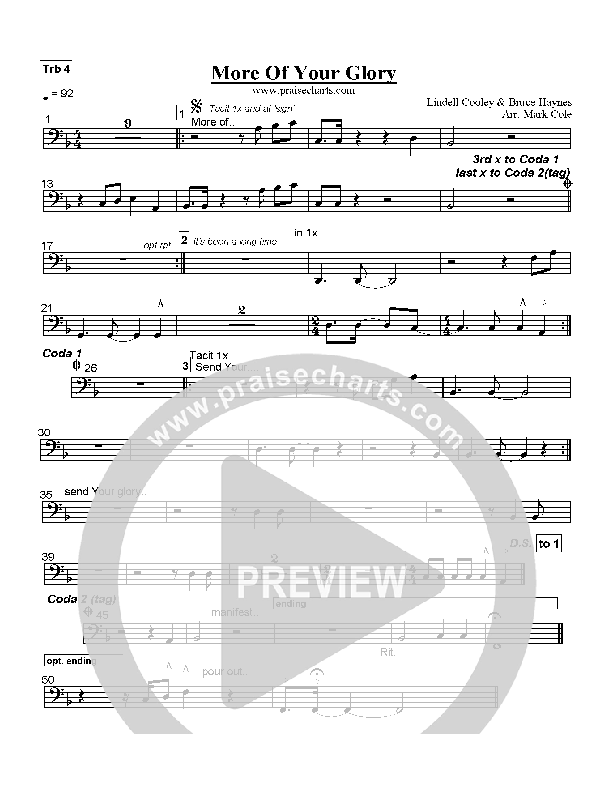 More Of Your Glory Trombone 4 (Lindell Cooley)