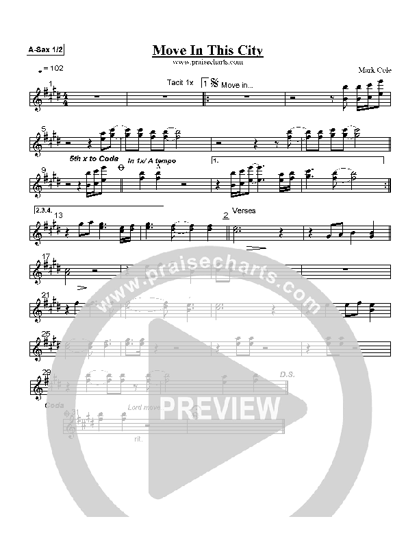 Move In This City Alto Sax 1/2 (Mark Cole)