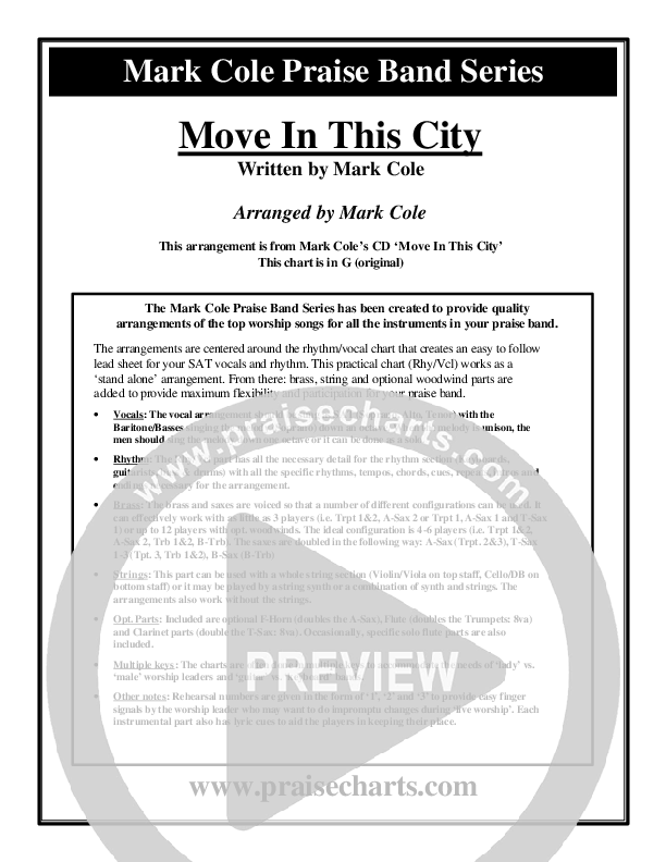 Move In This City Orchestration (Mark Cole)