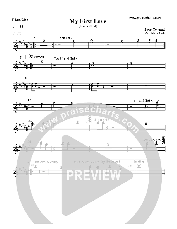 My First Love Tenor Sax/Clarinet (Stuart Townend)