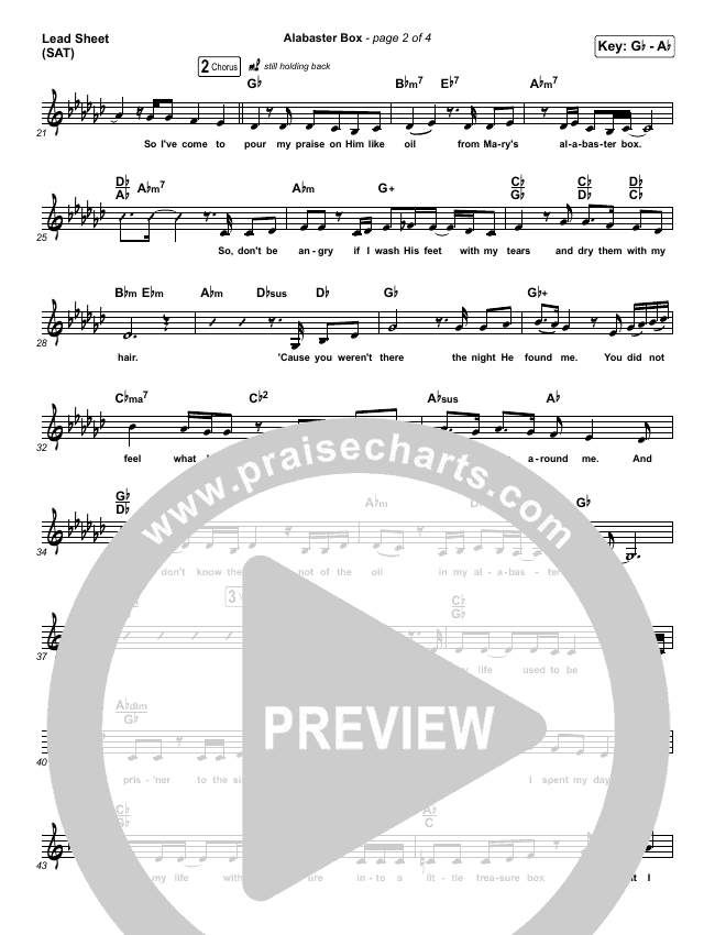 Alabaster Box Sheet Music PDF (CeCe Winans) PraiseCharts
