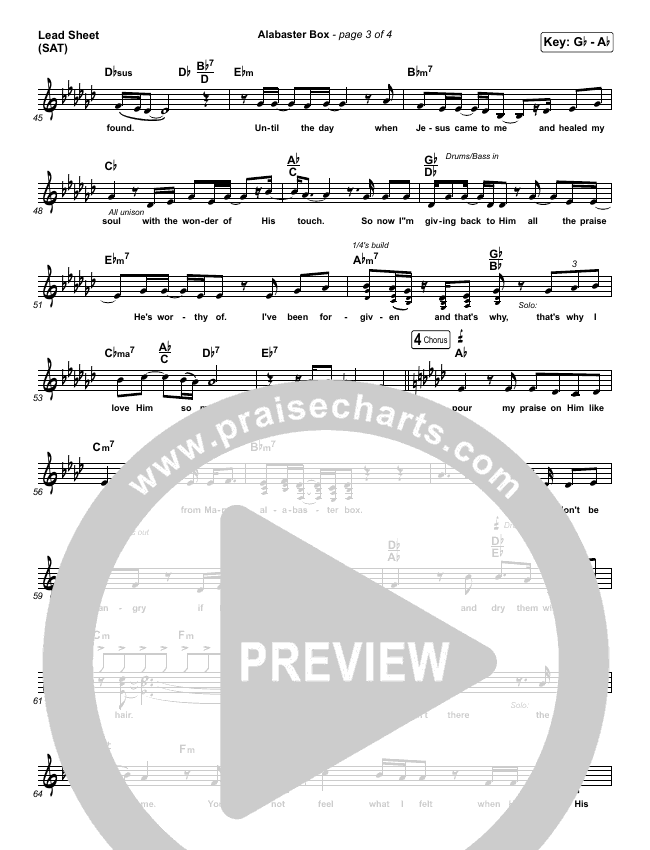 Alabaster Box Sheet Music PDF (CeCe Winans) PraiseCharts