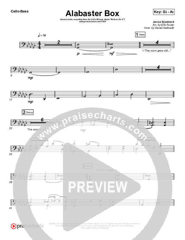 Alabaster Box Cello/Bass (CeCe Winans)