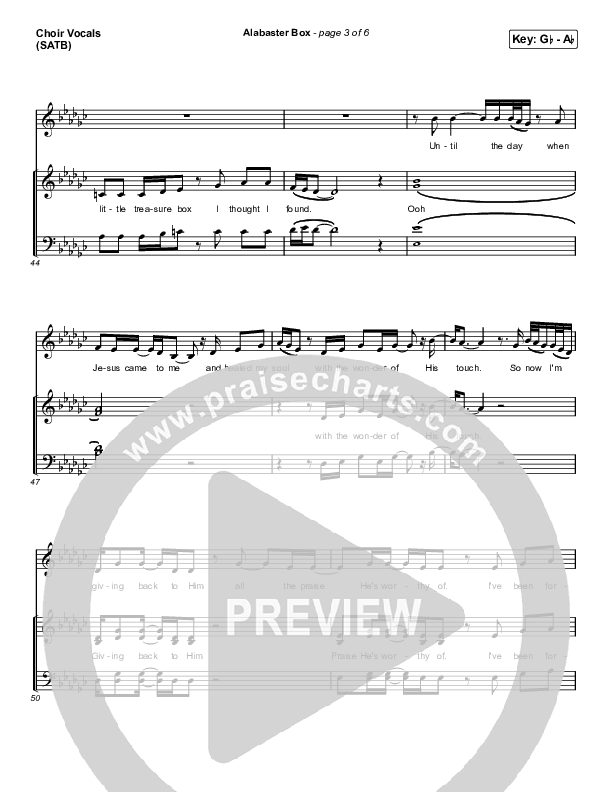 Alabaster Box Choir Sheet (SATB) (CeCe Winans)