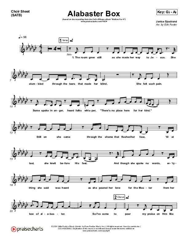 Alabaster Box Choir Vocals (SATB) (CeCe Winans)