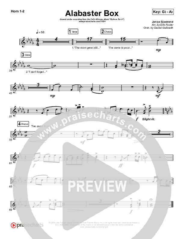 Alabaster Box French Horn 1/2 (CeCe Winans)