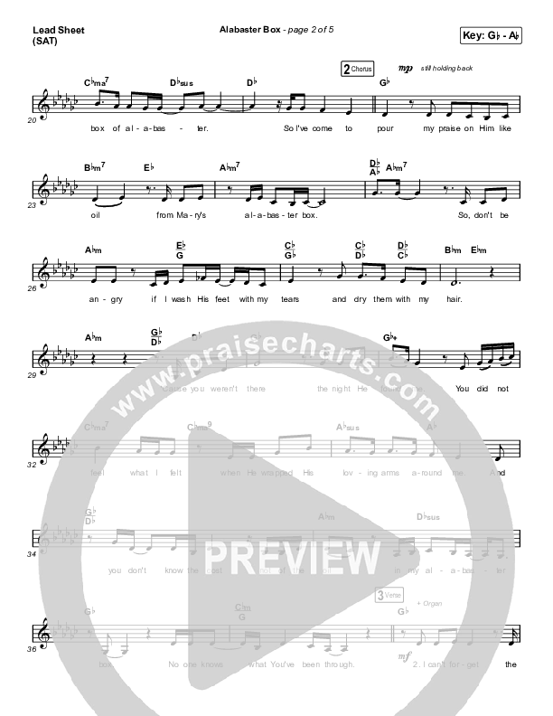 Alabaster Box Lead Sheet (SAT) (CeCe Winans)