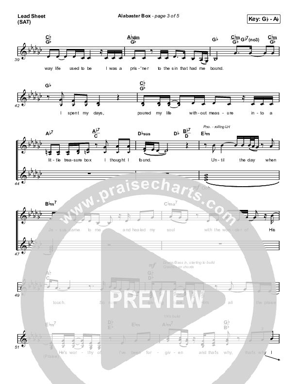 Alabaster Box Lead Sheet (SAT) (CeCe Winans)