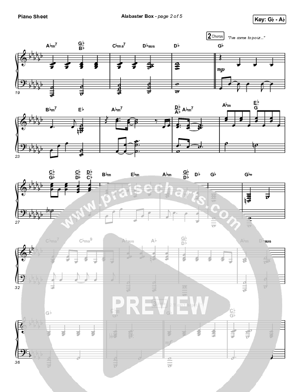 Alabaster Box Piano Sheet (CeCe Winans)
