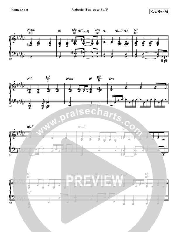 Alabaster Box Piano Sheet (CeCe Winans)