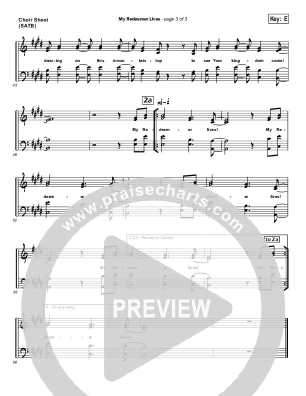 My Redeemer Lives Choir Sheet (SATB) (Hillsong Worship)